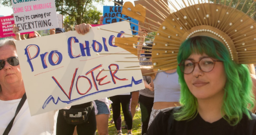 An estimated 2,000 people attended an abortion rights rally in front of the Duval County Courthouse on May 4, 2022.