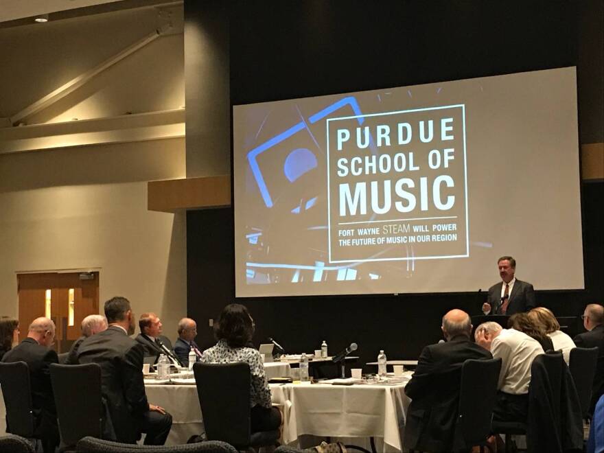 Chuck Surack, owner of Sweetwater Sound, presents his ideas for the Purdue School of Music