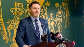 Assemblymember Pat Burke speaks at his office in Buffalo, New York on July 22, 2026.