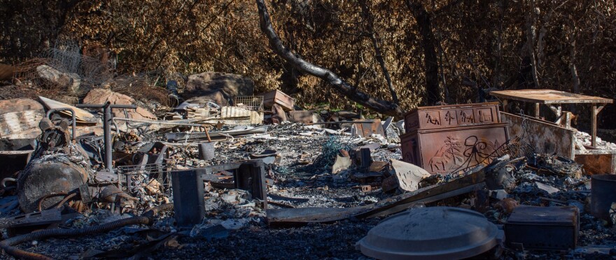 The remains of one of the homes destroyed by the Alisal Fire.