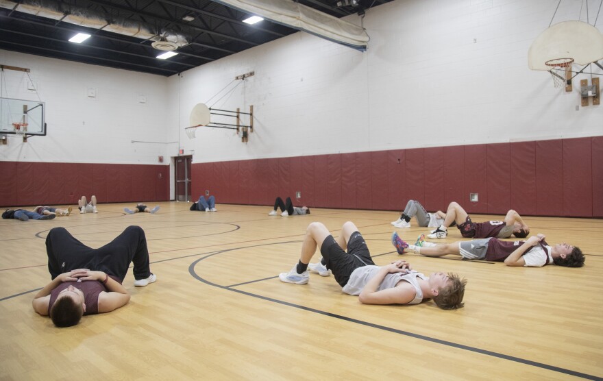 Basketball practice at Montrose starts with meditation.