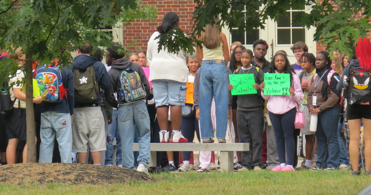 Area high school students stage a walkout against gun violence in ...