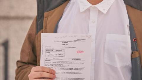 Graham Granger, University of Alaska Fairbanks student, stands outside of the Rabinowitz Courthouse in Fairbanks, Alaska after his arraignment on Jan. 20, 2026.