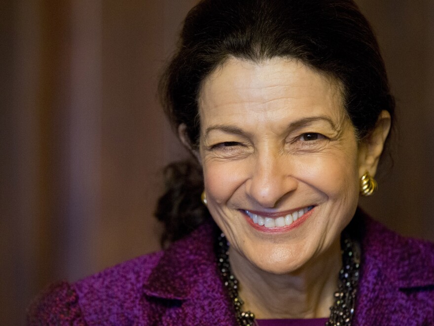 Sen. Olympia Snowe, R-Maine, delivers her farewell speech to the Senate last month.