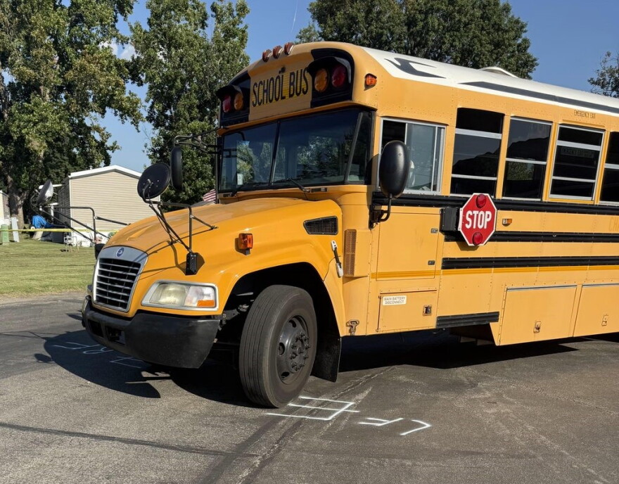 The EVSC bus involved in an accident in Vanderburgh County, Sept. 1, 2026