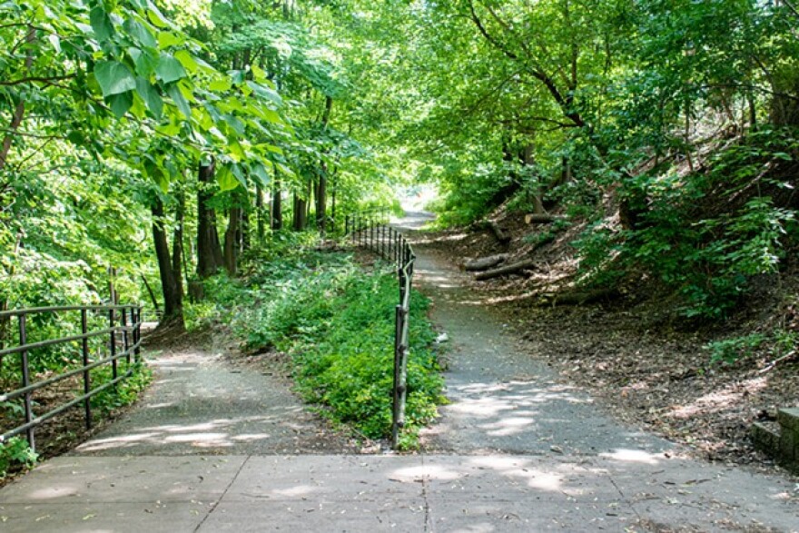 Maplewood Park is connected through two miles of trails situated between the Genesee River and Lake Avenue.