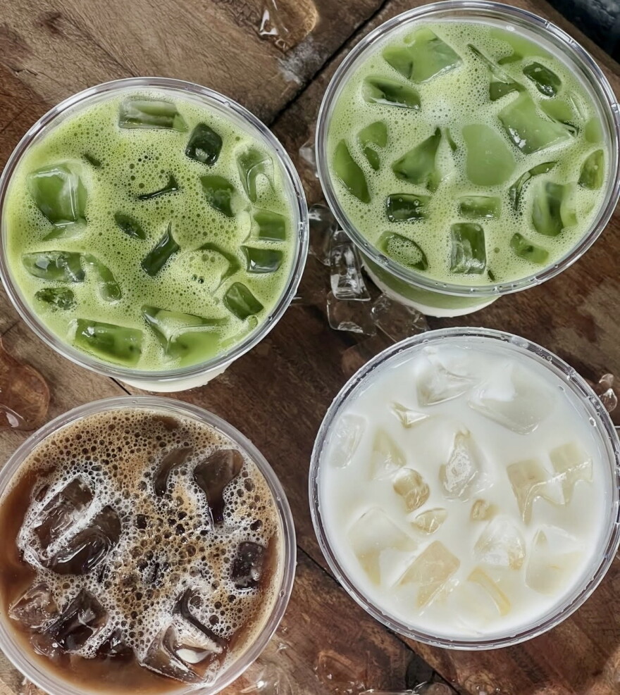 A variety of coffee drinks