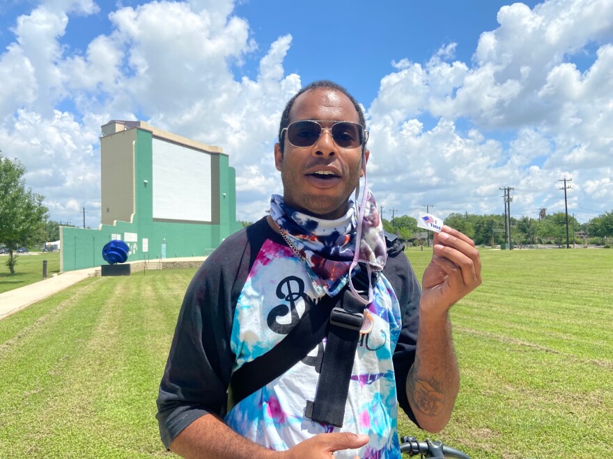 Anthony Dean Harris is a District 3 voter and cast his ballot at the Mission Branch Library for the 2021 San Antonio Runoff Election.