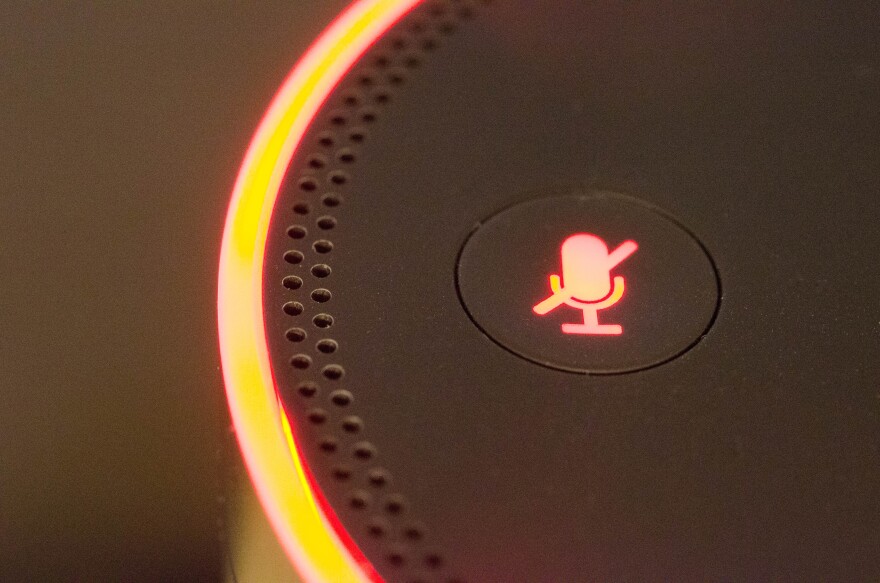 Mute button on an Amazon Echo