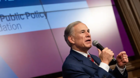 Gov. Greg Abbott speaks at the Texas Public Policy Foundation offices in Austin, on June 2, 2023.