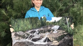 Kris Grenier with an example of her needle-felting technique