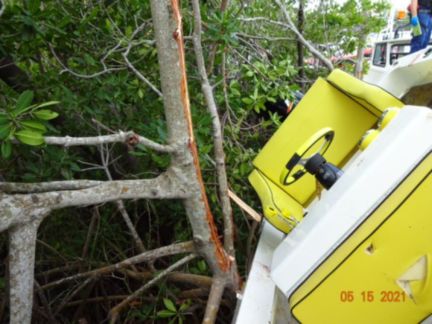 A Key Largo man died on May 16 after his boat crashed into some mangroves. (via FWC)