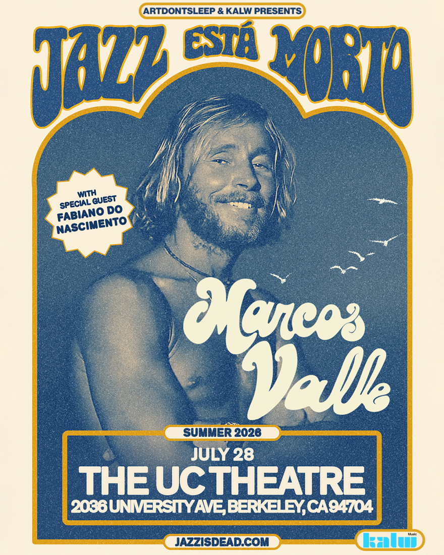 A flyer promoting a Marcos Valle concert at the UC Theatre on July 28.