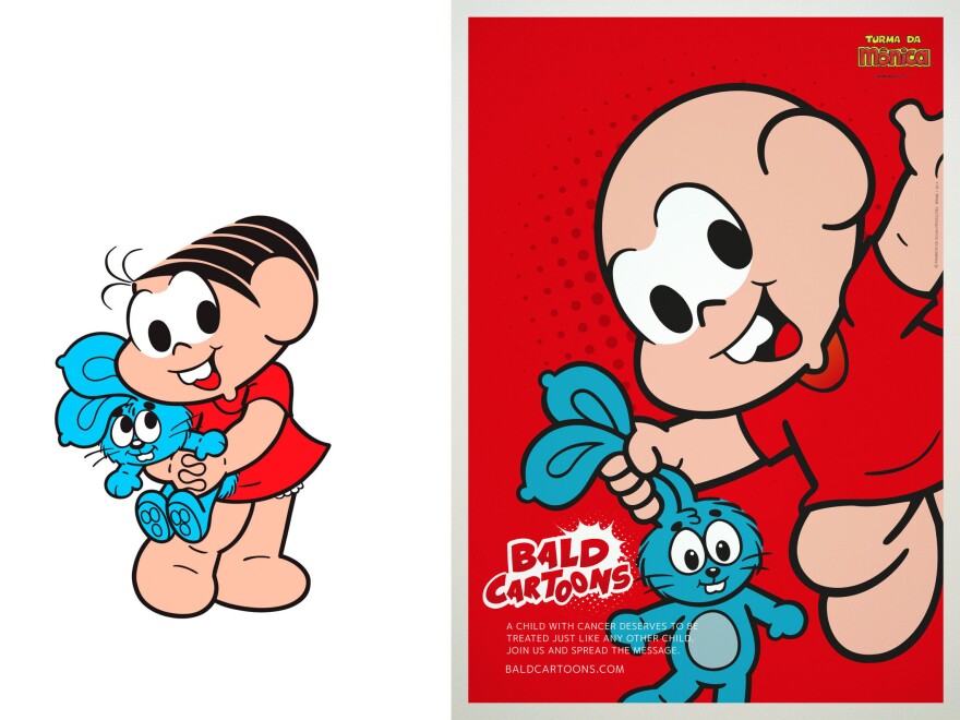 Monica from Monica's Gang, one of Brazil's most popular cartoons, got a makeover as part of the Bald Cartoons campaign.