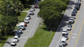 Motorists head north on U.S. Route 1, in Tavernier, Fla., Wednesday, Sept. 6, 2017. (Alan Diaz/AP)