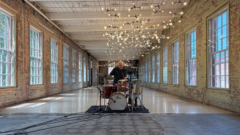 Jason Treuting of Sō Percussion in Spencer Finch's Cosmic Latte (2017), July 29, 2025.