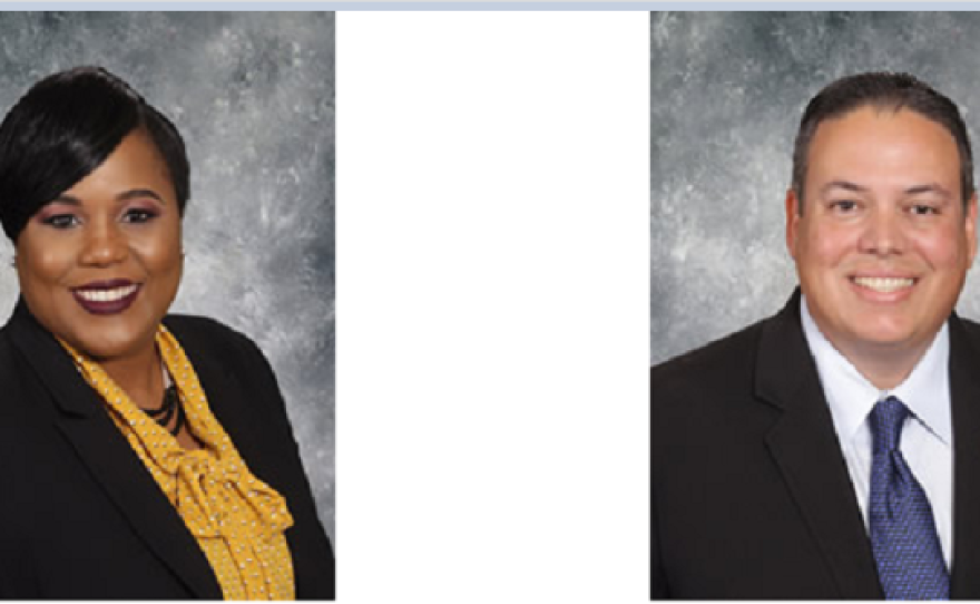 head shots of outgoing board members Tamara Shamburger and Steve Cona