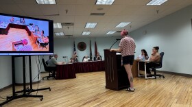 Speedy addressing the council during Thursday's city council meeting.