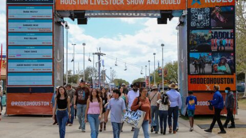 People walking at the Houston Live Stock Show & Rodeo 