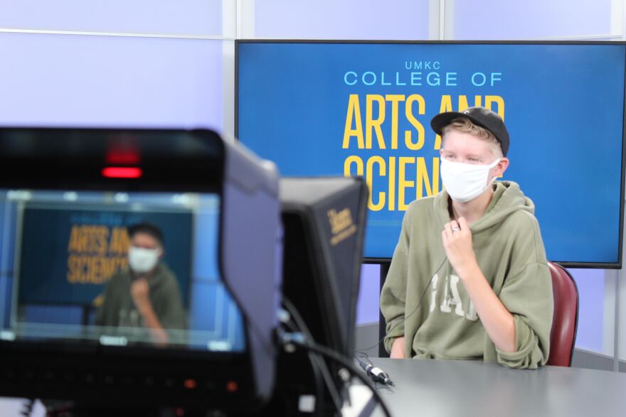 UMKC student Park Zebley steps into The University News' studio on Aug. 31 for the first time since UMKC closed this spring.