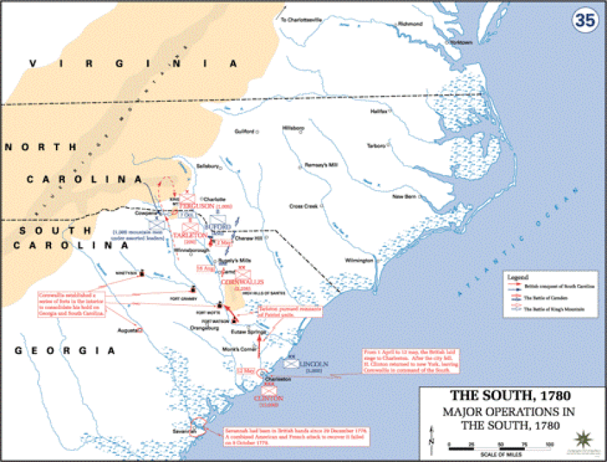 Major Operations in the South, 1780