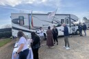 About a dozen people waited today to enter a 32-foot RV parked in Charlotte that aims to help LGBTQ+ and other underserved community members affirm their identities through official documentation.