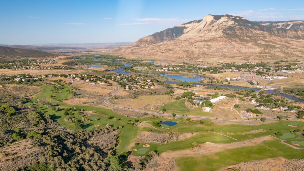 The Town of Parachute as seen from the air.