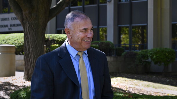 Kosta Diamantis leaving the U.S. District Court in Bridgeport on October 7, 2025.