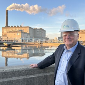 Kevin Shafer at the Jones Island Water Reclamation Facility wastewater treatment plant in Milwaukee. (credit: Dan Wanschura / Points North)