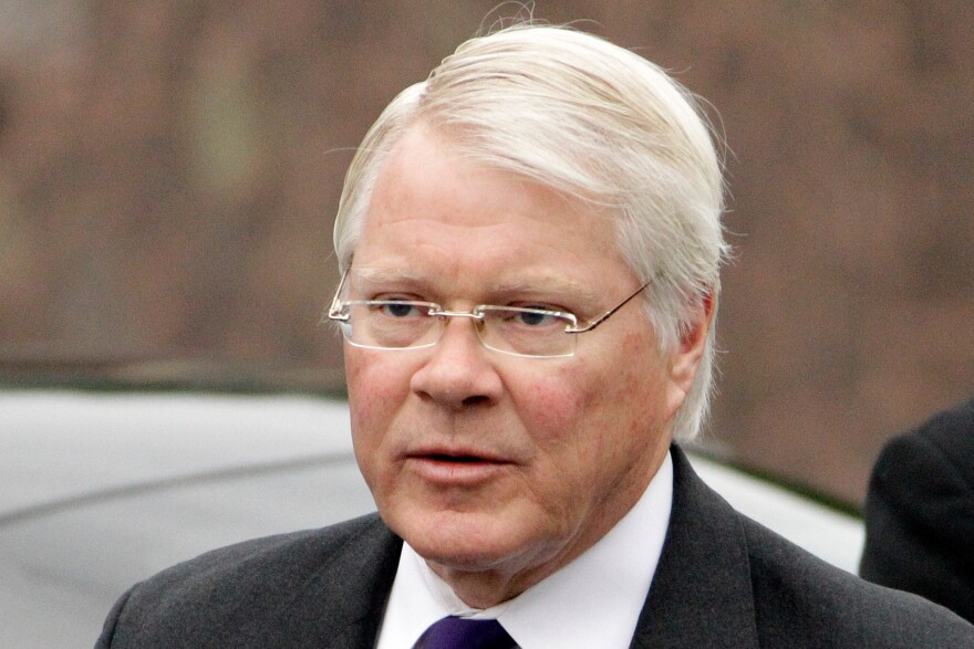 In this file photo, Joseph McGettigan III, Pennsylvania senior deputy attorney general arrives at the Centre County Courthouse for the second day of the testimony in the trial of former Penn State University assistant football coach Jerry Sandusky, Tuesday, June, 12, 2012 in Bellefonte, Pa. 