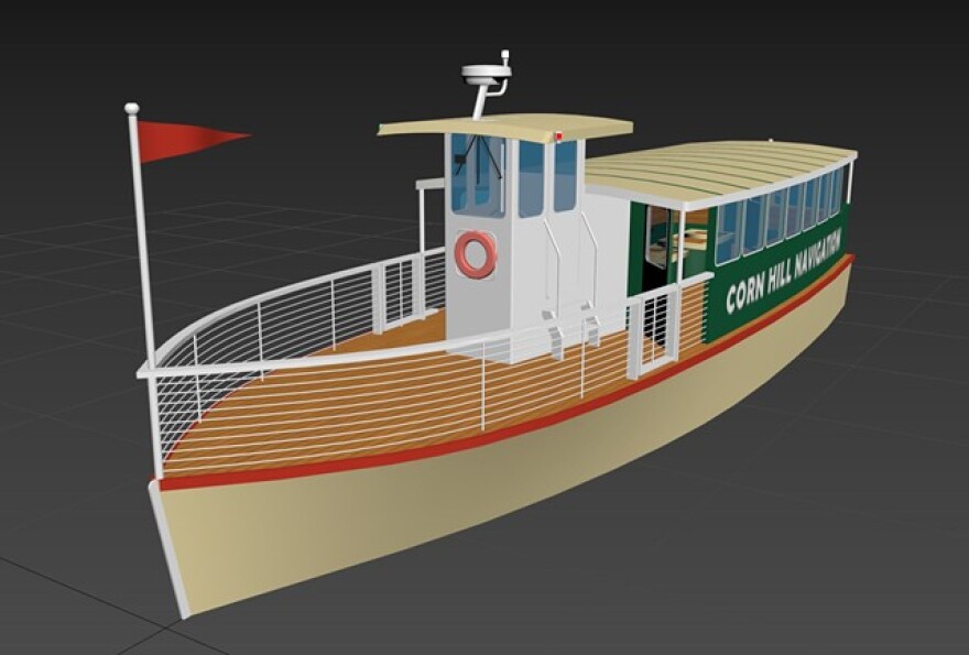 A rendering of the new tourist boat planned to be launched from Corn Hill.