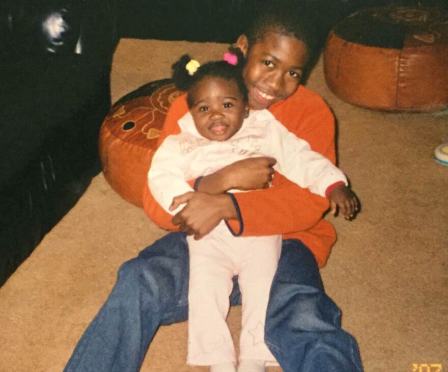 Abdul-Razak Zachariah and his younger sister.