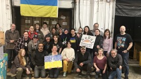 NuDay staff and volunteers, who helped load supplies for Ukraine at a recent event.