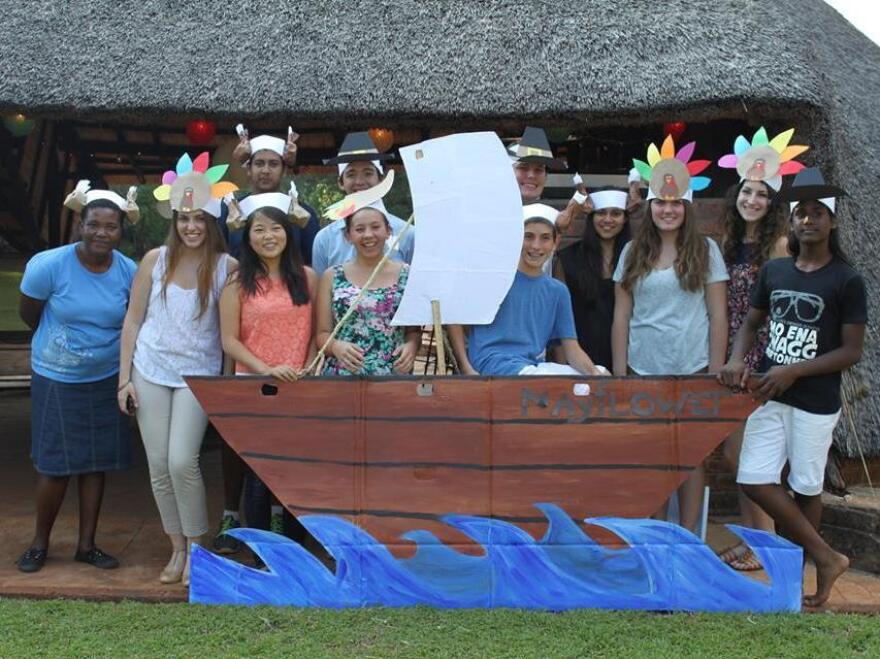 Giving thanks at the Harare International School in Zimbabwe.