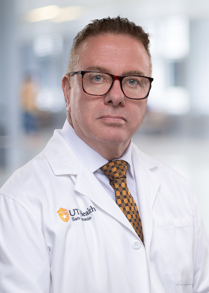 Brian Eastridge, MD, is a clinical professor of surgery, chief of the Division of Trauma and Emergency Surgery, and holds the Jocelyn and Joe Straus Endowed Chair in Trauma Research. Eastridge is a trauma surgeon at UT Health San Antonio.