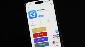 The prediction market app Polymarket is displayed on a mobile phone, April 16, 2026, in Chicago. (Erin Hooley/AP)