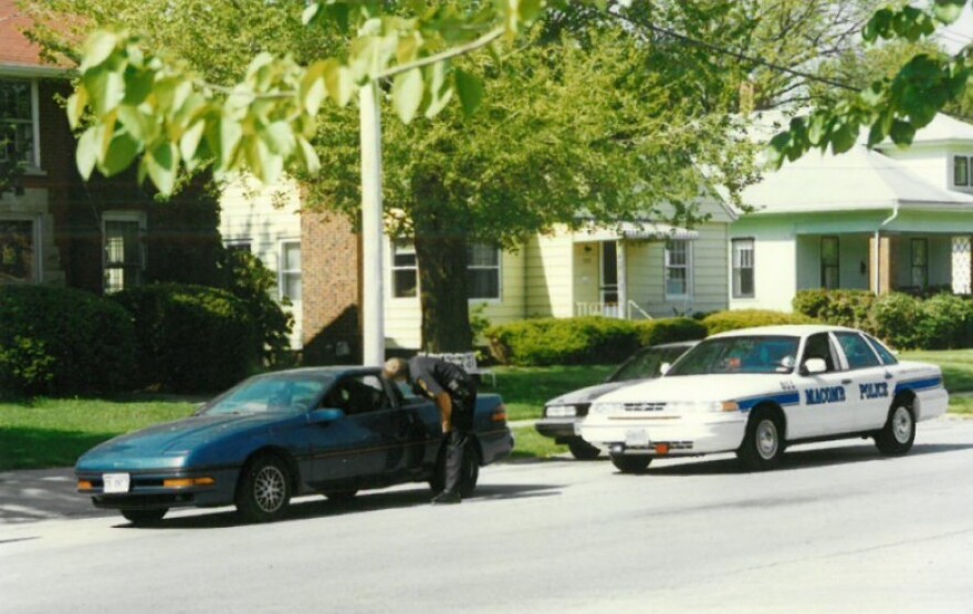 A Macomb police squad car from the 1990s.
