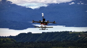 One of Rainmaker Technology Corporation's Elijah drones flies near Homer, Alaska.