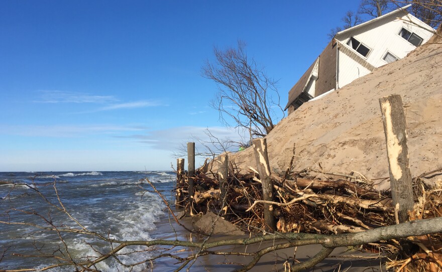 The home fell into Lake Michigan on New Year's Eve.