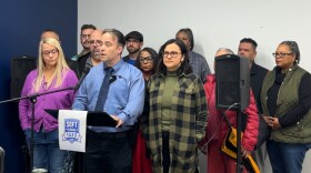 Keith Ford, president of the State Center Federation of Teachers, speak during a press conference held Monday, Nov. 17, 2025.