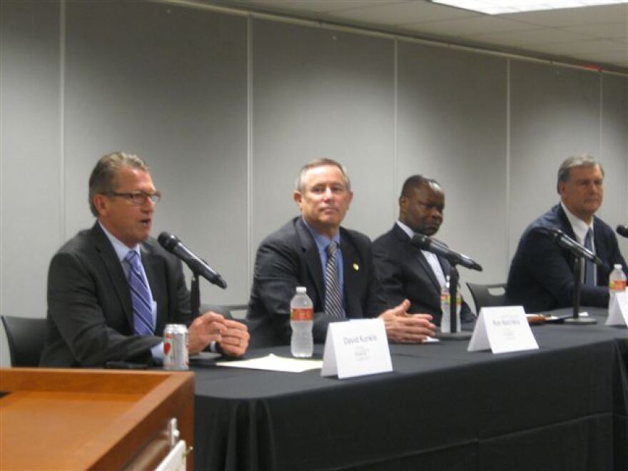 (l-r) David Kunkle, Ron Natinsky, Edward Okpa, Mike Rawlings