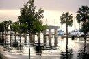 Flooded street at the Sanford Marina.