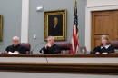 From left, Justice Bryan Gould, Patrick Donovan, and Melissa Countway, during oral arguments at the New Hampshire Supreme Court on Sept. 22, 2026.