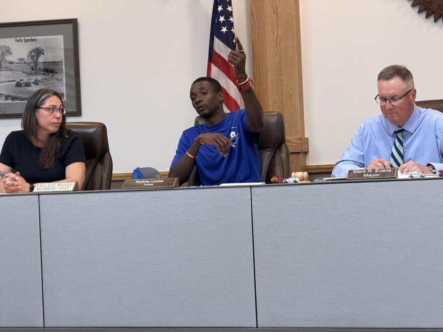 Members of the Coxackie Village Board address residents at last night's meeting.