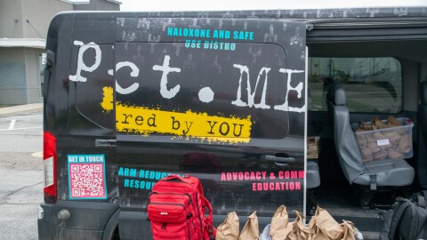 The Project.ME van sets up every Tuesday to offer free meals to people in the community. The organization was a grantee in the first round of opioid funds last year.