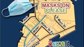 A map of Oneonta's downtown business district, a new mask ordinance will apply. (Provided by the City of Oneonta)