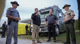 Governor Beshear meets with officials on the ground in Laurel County as the manhunt for the I-75 shooter continues.