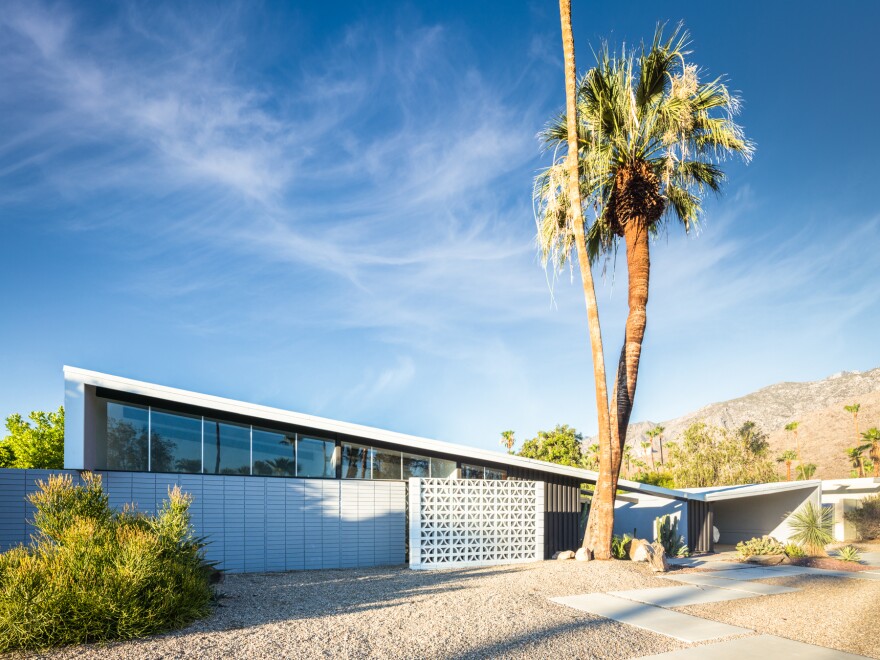 A mid-century modern home designed by William Krisel in the Twin Palms neighborhood of Palm Springs, Calif.