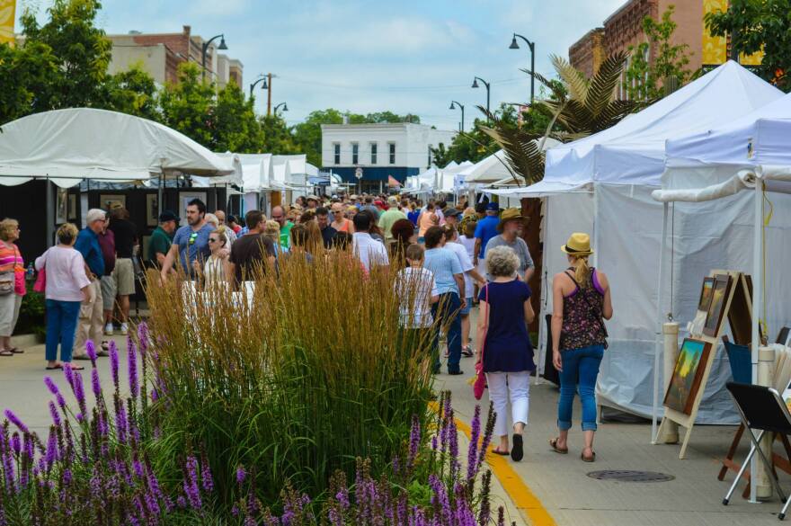 After going online in 2020, the Sugar Creek Arts Festival, pictured, returns to Uptown Normal Oct. 9 and 10.