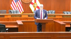 FDLE head Mark Glass presents emergency rule during Florida Cabinet meeting on September 11, 2026.